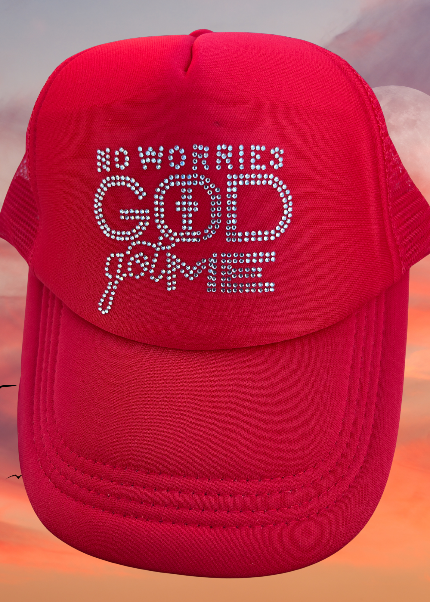 No Worries Diamond Crusted Trucker Hat